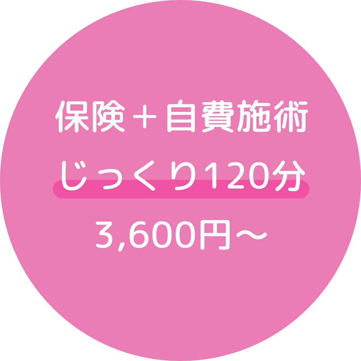 自費施術 じっくり120分 3,600円〜